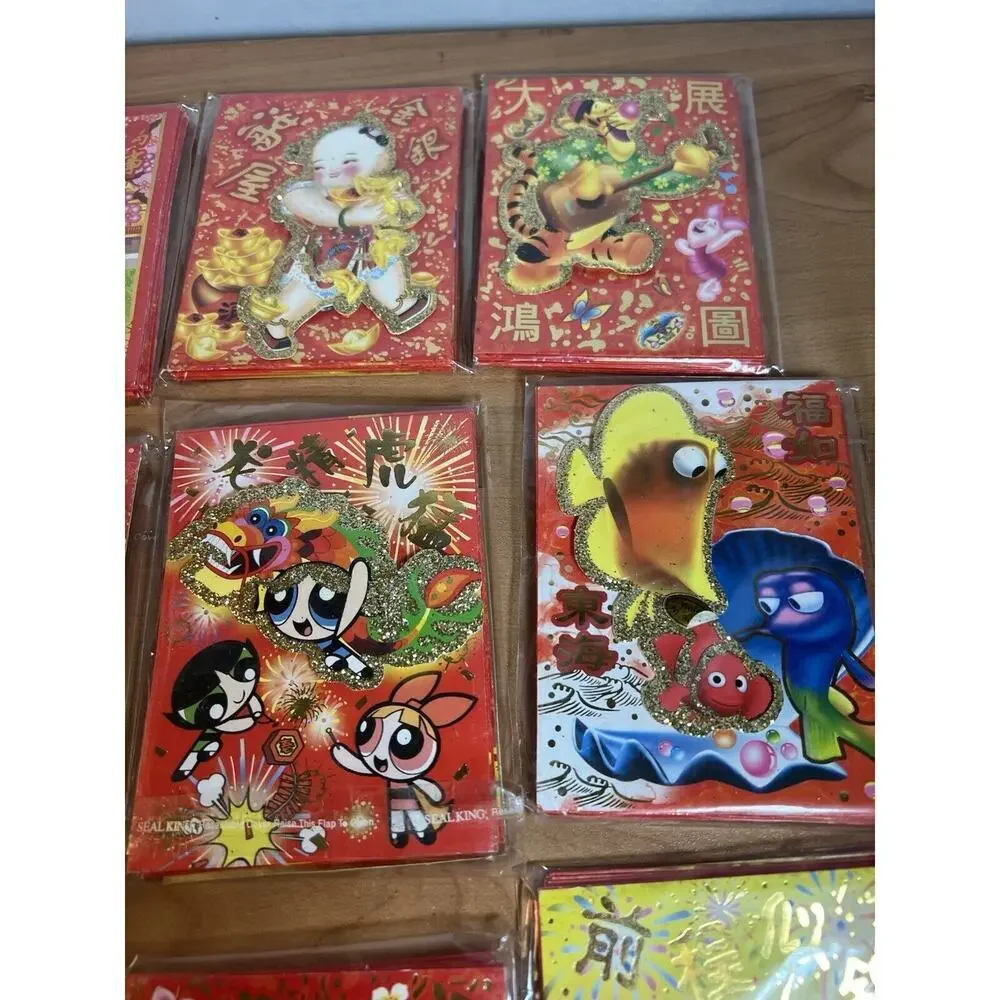 Bundle Of 9 Packs Of Chinese Disney Plus Anime Mini Envelopes Christmas 4x3”